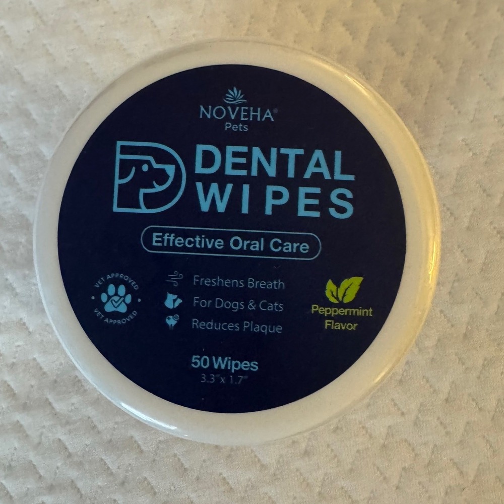 NEW SEALED NOVEHA Pets Dental Wipes 50 Wipes Exp. 5/8/27